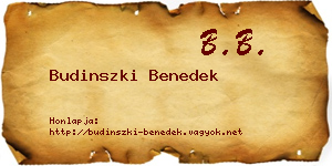 Budinszki Benedek névjegykártya