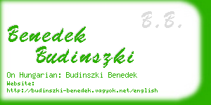 benedek budinszki business card